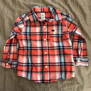 Long sleeve button down Infant plaid shirt